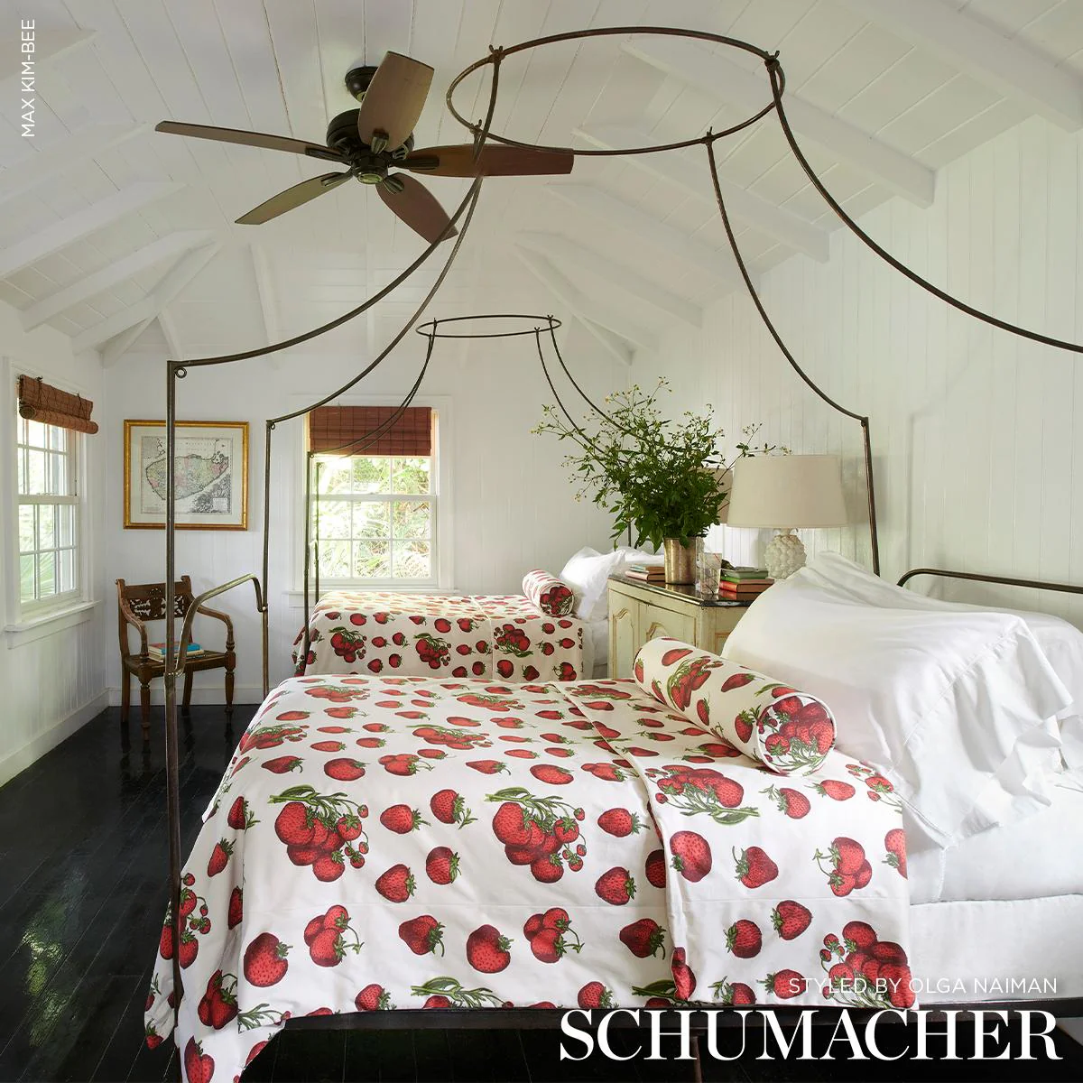Schumacher Strawberry Fields Red Fabric - Image 5