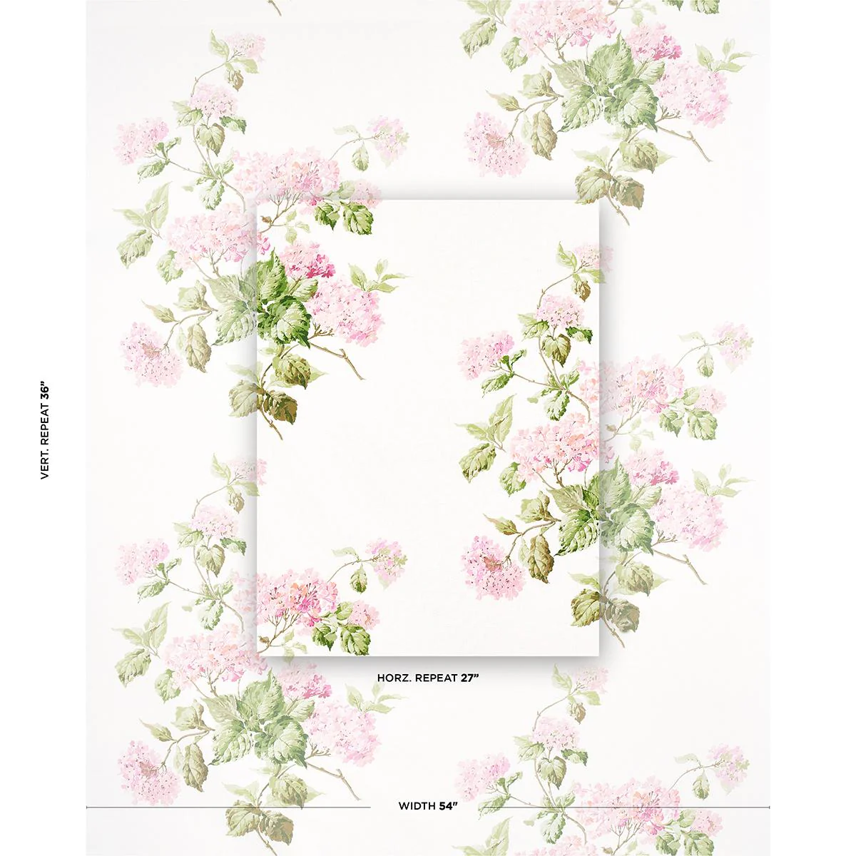 Schumacher Summer Hydrangea Blush Fabric - Image 3