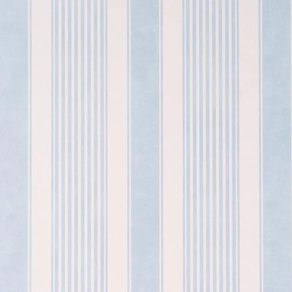 Schumacher Summerville Stripe Sky Wallpaper