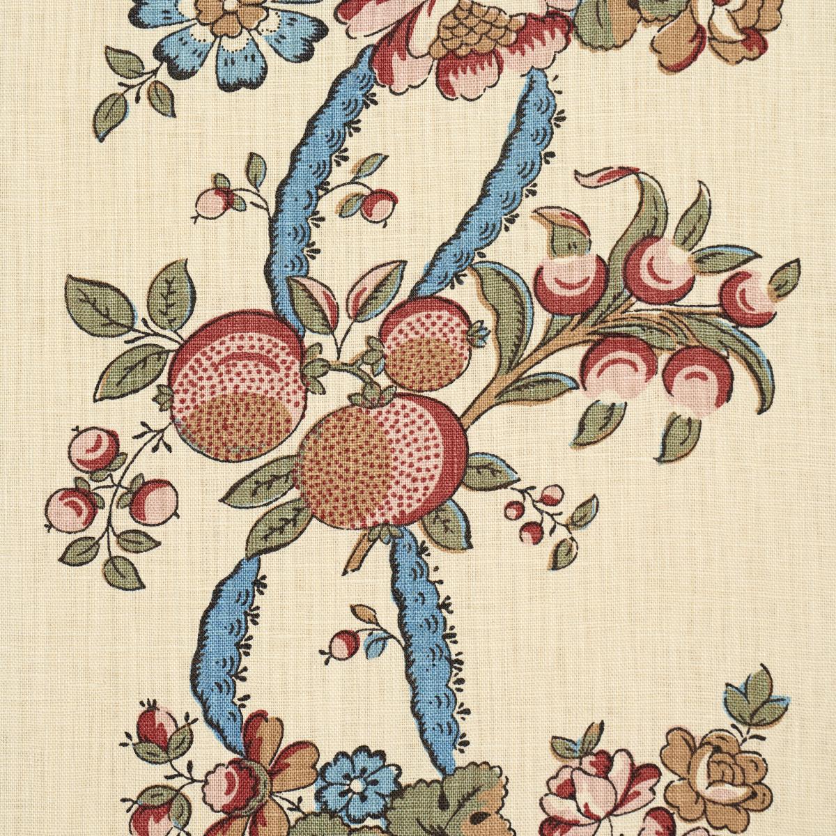 Schumacher Sylvain Floral Stripe Noir Fabric - Image 5