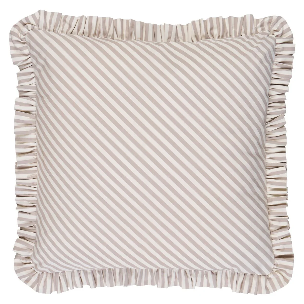 Schumacher Taupe 14" X 14" Brigitte Stripe Pillow