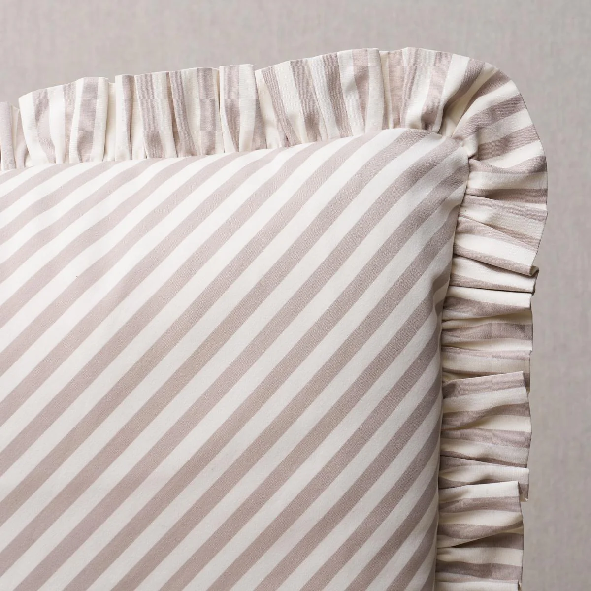Schumacher Taupe 16" X 16" Brigitte Stripe Pillow - Image 3