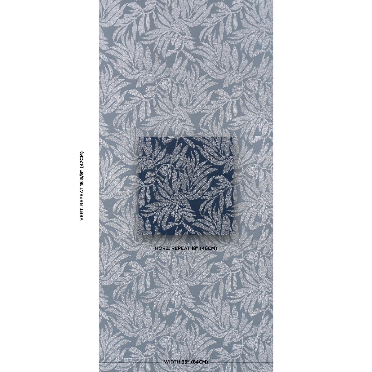 Schumacher Tayrona Palm Mosaic Sisal Pacific Ocean Hues Wallpaper - Image 2