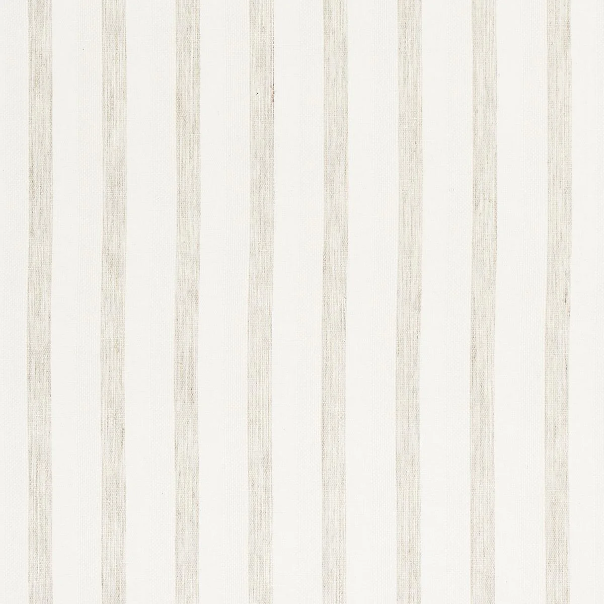 Schumacher Textured Linen Stripe White Wallpaper - Image 2