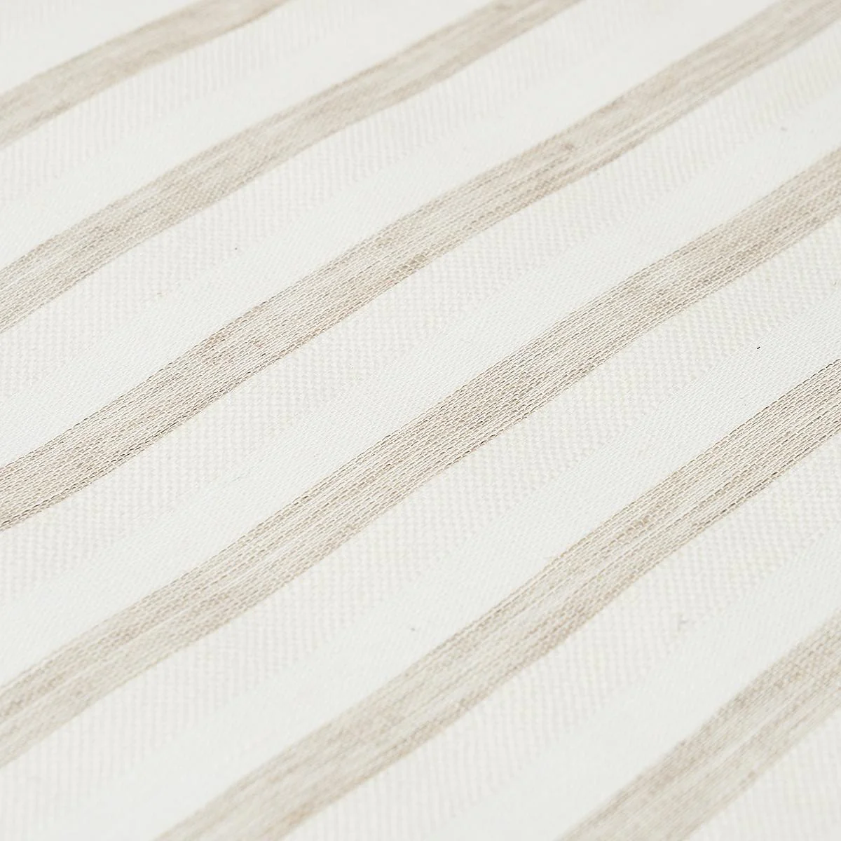Schumacher Textured Linen Stripe White Wallpaper - Image 3
