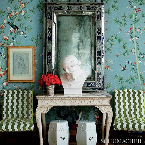 Schumacher The Wave Velvet Lettuce Fabric - Image 2