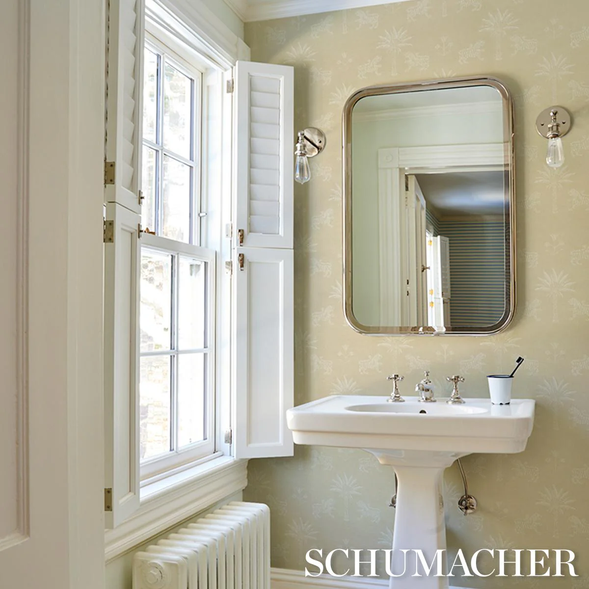 Schumacher Tiger Palm Silhouette Mistral Sand Wallpaper - Image 5