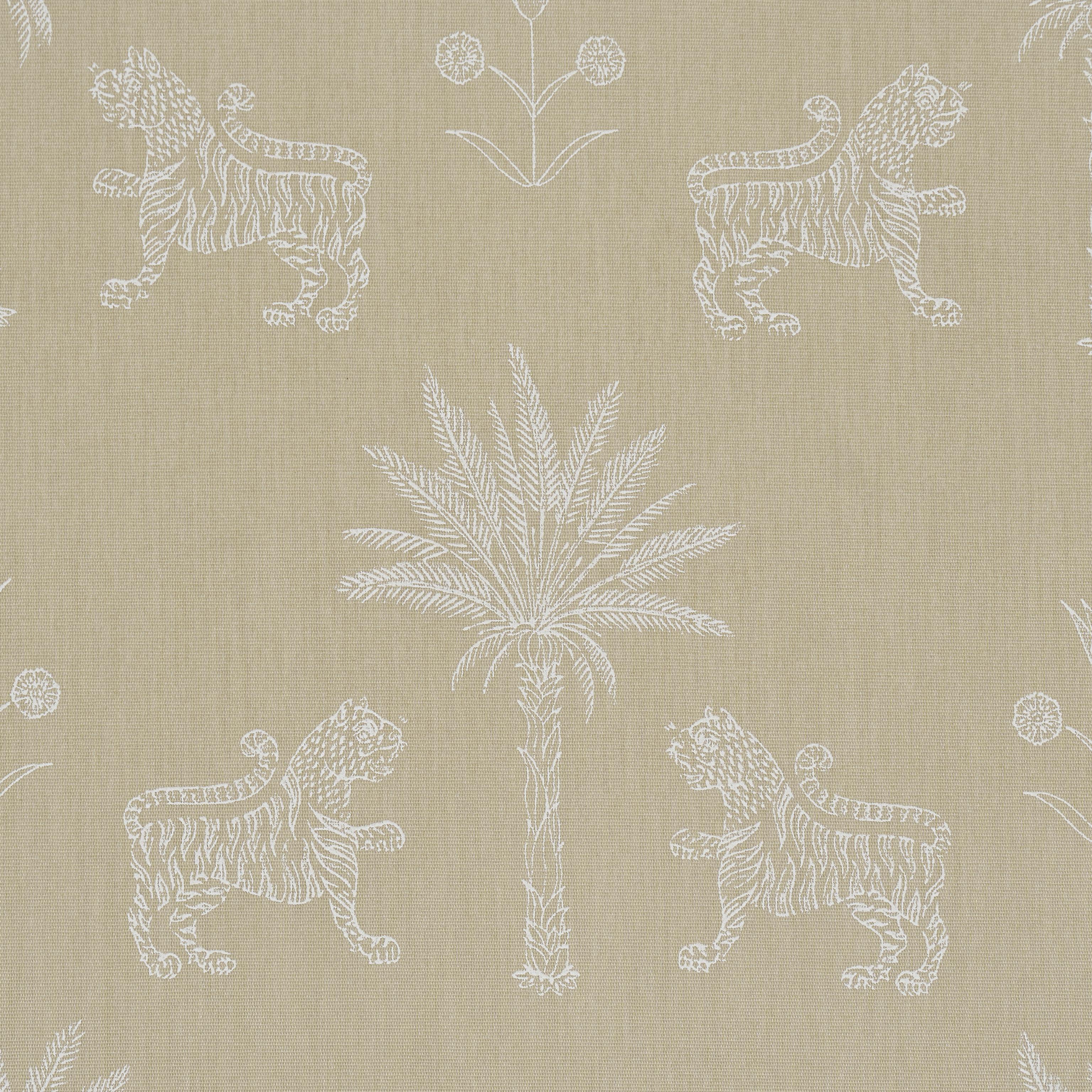 Schumacher Tiger Palm Silhouette Outdoor Mistral Sand Fabric - Image 3