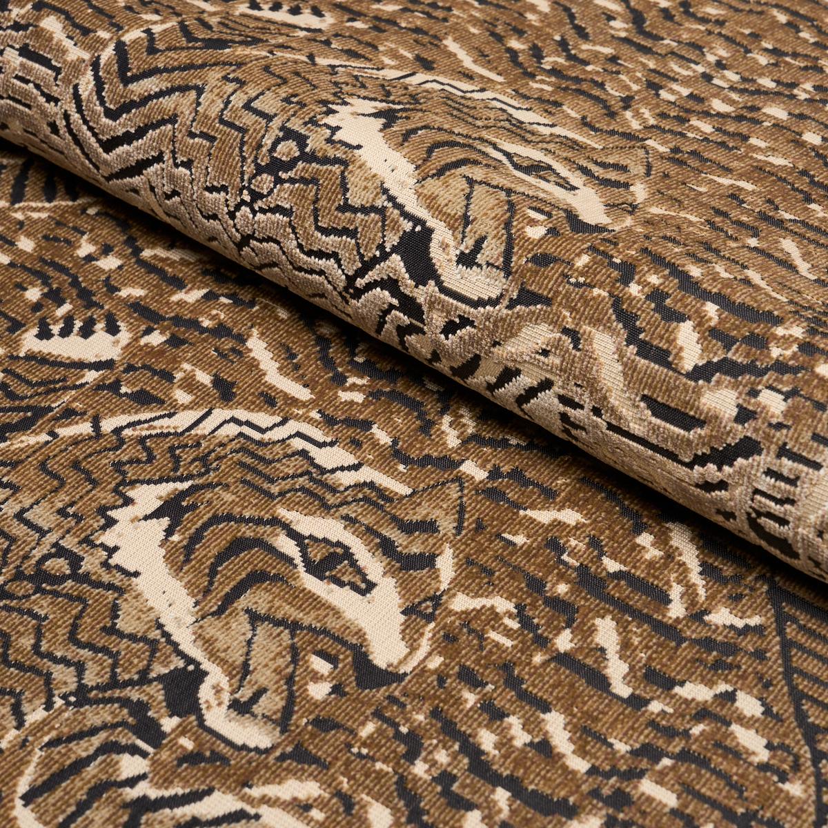 Schumacher Tigress Velvet Champagne Fabric - Image 4