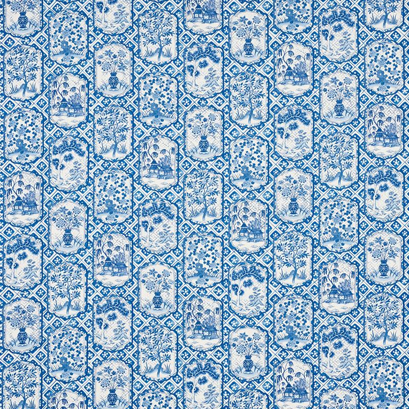 Schumacher Ting Ting Blue Fabric - Image 2