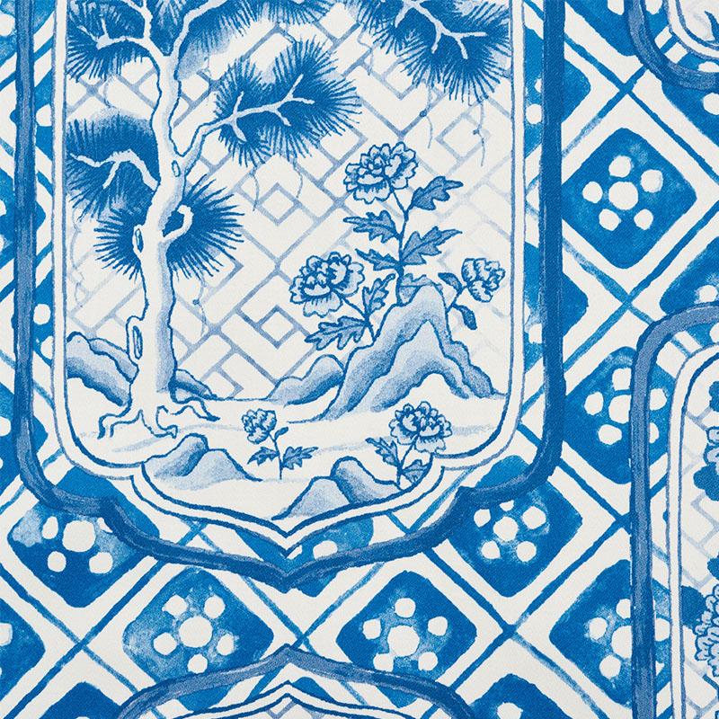 Schumacher Ting Ting Blue Fabric - Image 3