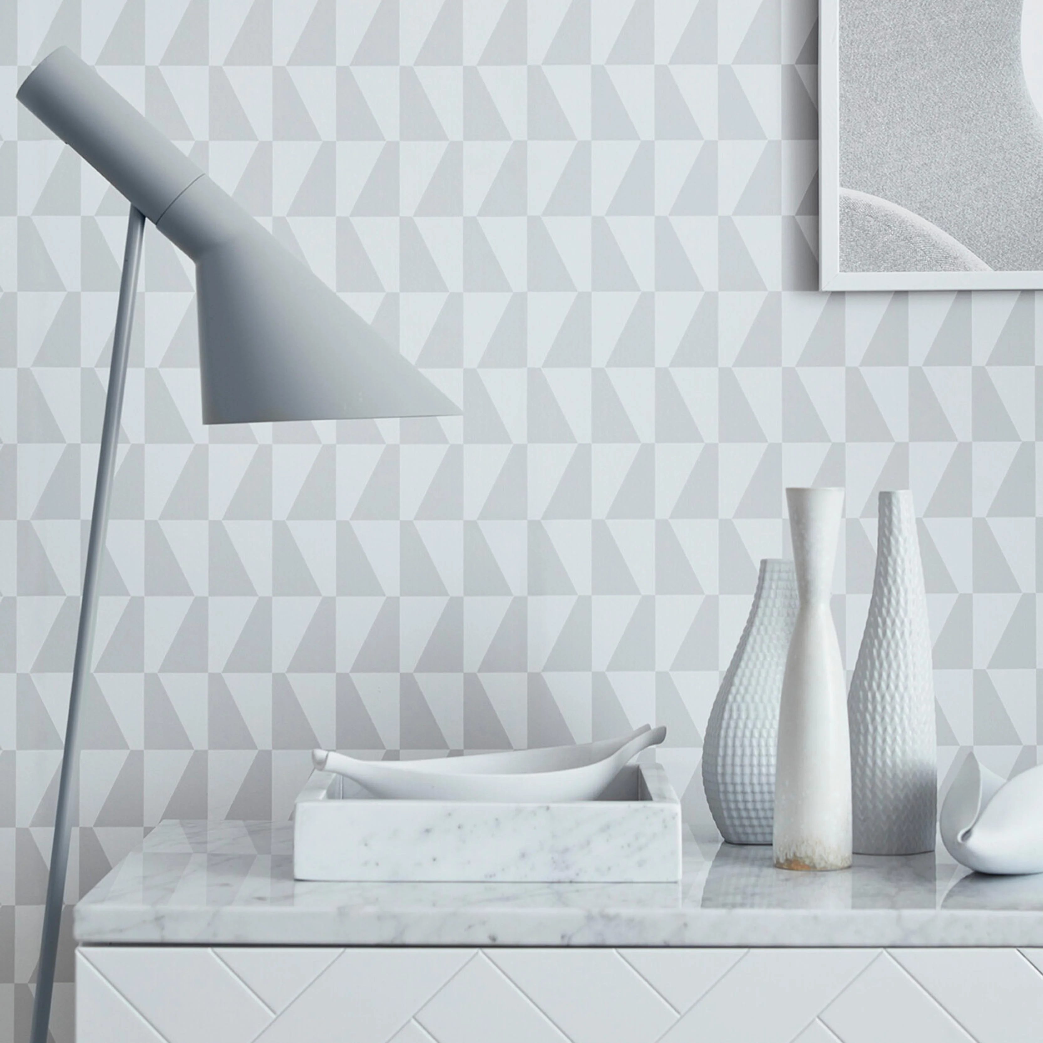 Schumacher Trapez Grey Wallpaper - Image 3