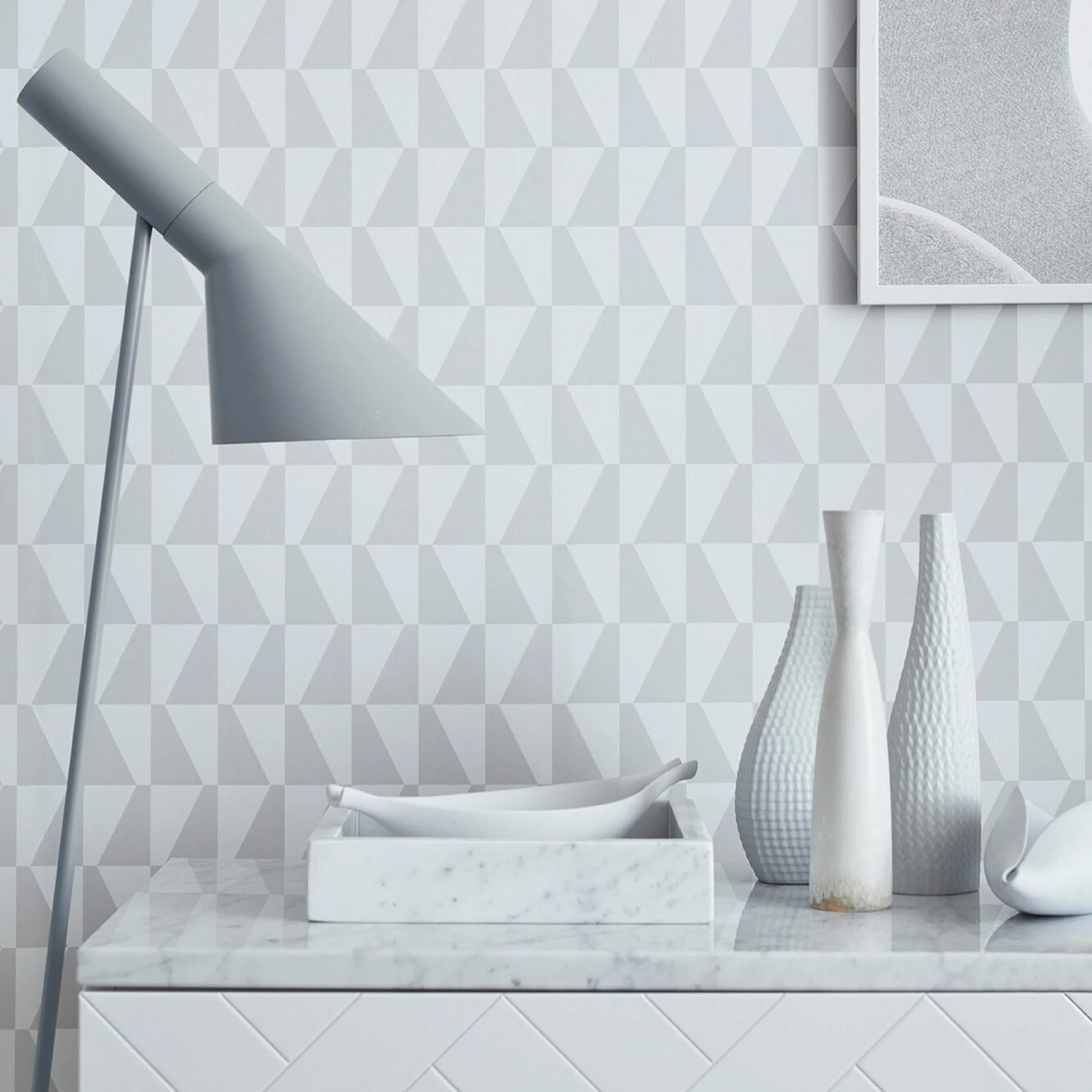 Schumacher Trapez Grey Wallpaper - Image 4