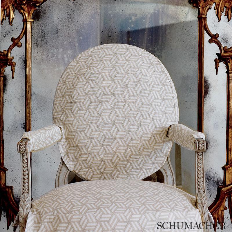 Schumacher Tumbling Blocks Chocolate Fabric - Image 3