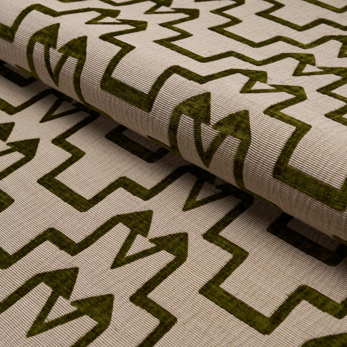 Schumacher Turkish Step Olive Fabric - Image 4