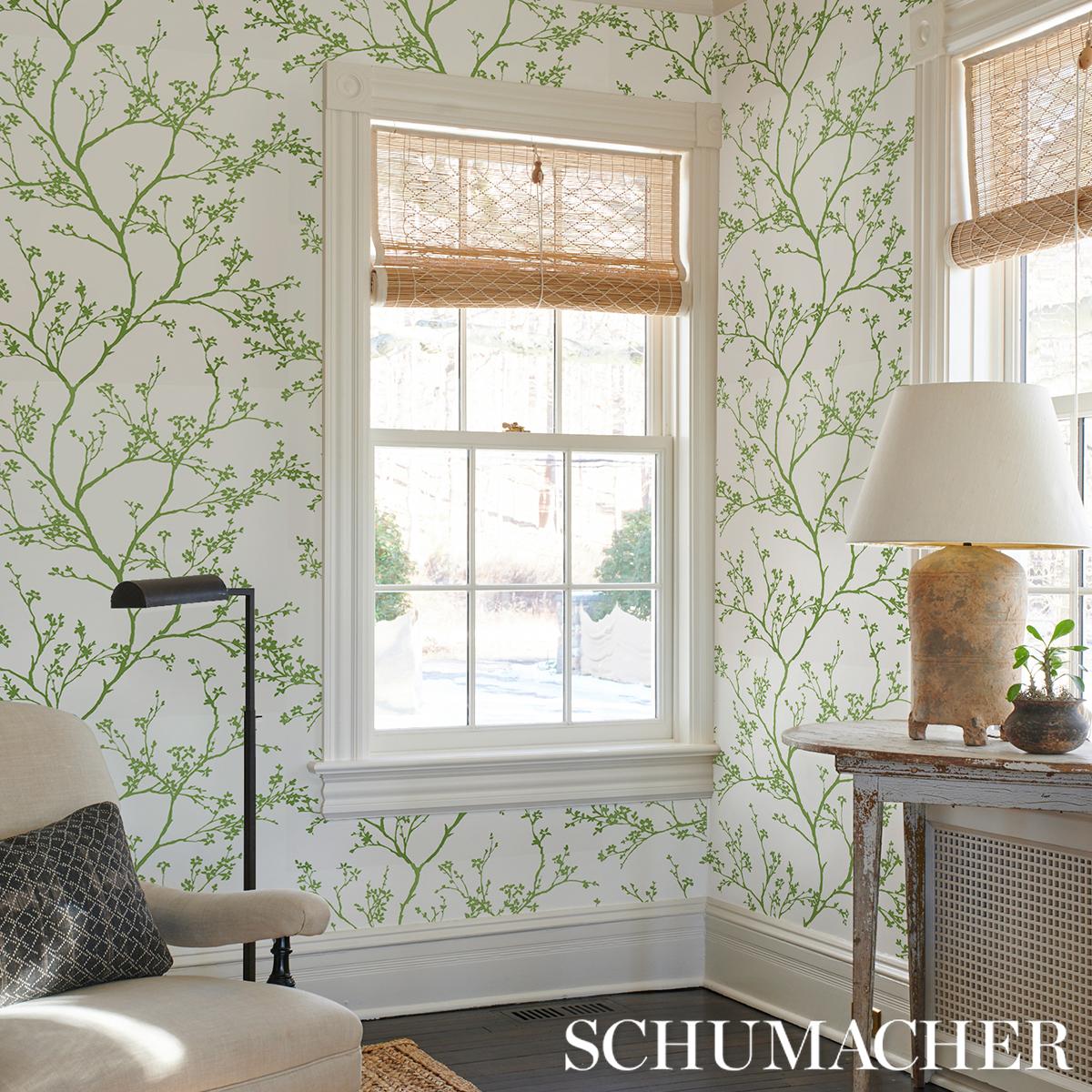 Schumacher Twiggy Green Wallpaper - Image 5