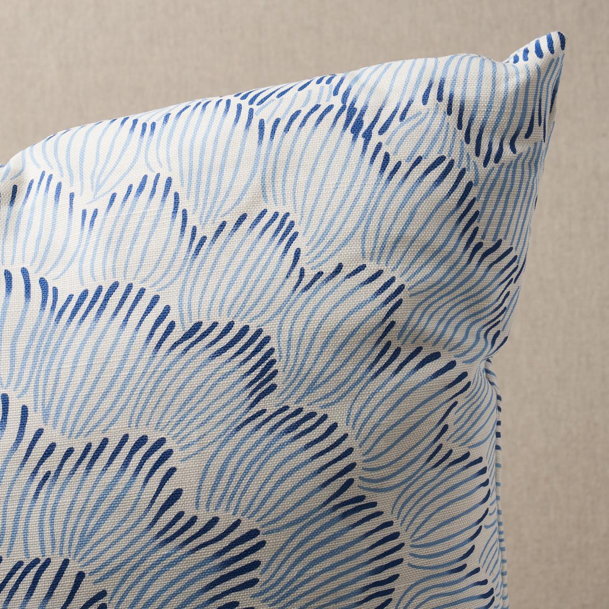 Schumacher Two Blues 24" X 24" Feather Bloom Pillow - Image 2