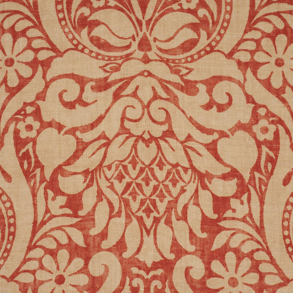 Schumacher Valencay Damask Terracotta Fabric - Image 3