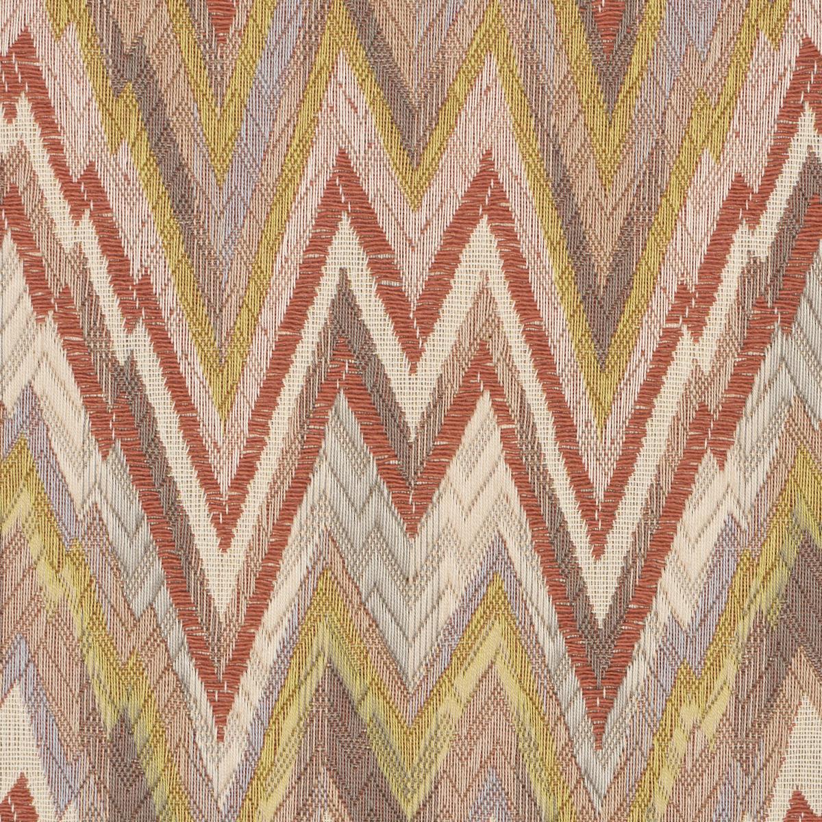 Schumacher Valkyrie Flame Stitch Terracotta Hills Fabric - Image 3