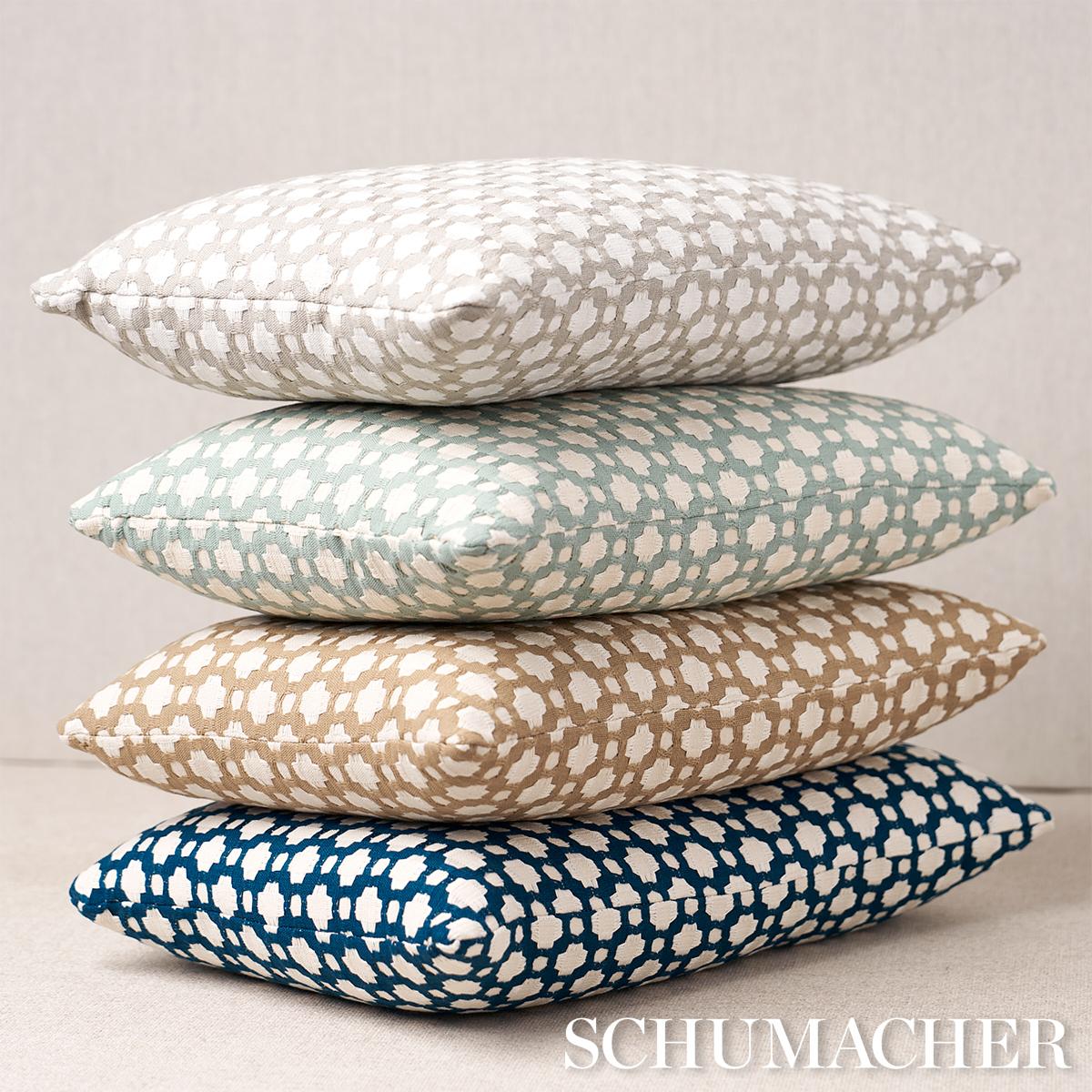 Schumacher Water/Ivory 18" X 12" Betwixt Pillow - Image 4