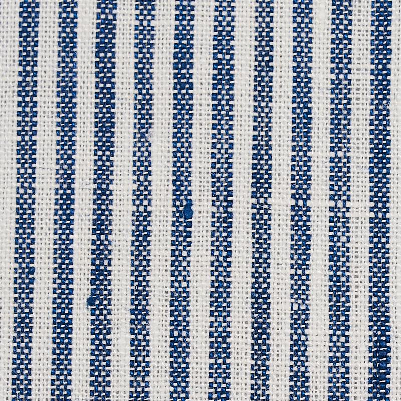 Schumacher Wesley Ticking Stripe Indigo Fabric - Image 2