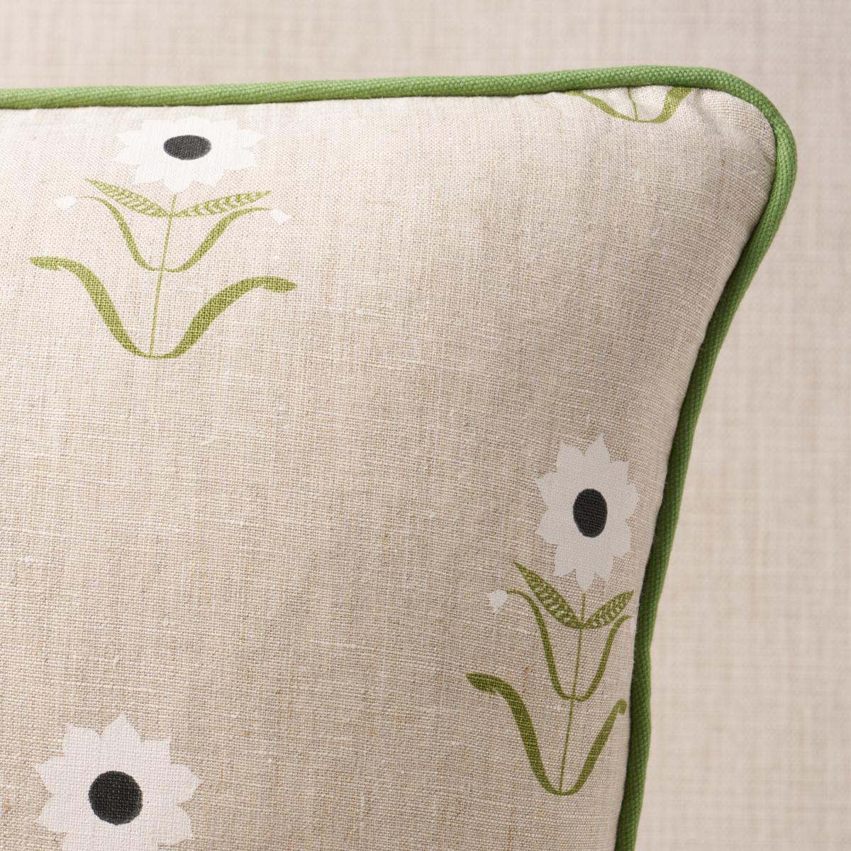 Schumacher White On Linen 16" X 16" Forget Me Nots Pillow - Image 2
