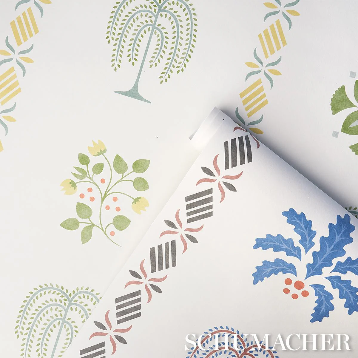 Schumacher Willard House Stencil Green Wallpaper - Image 4
