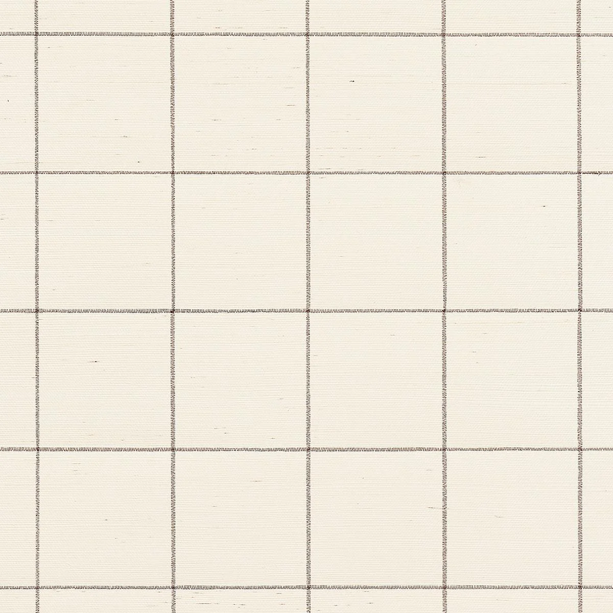 Schumacher Windowpane Embroidered Sisal Java Wallpaper