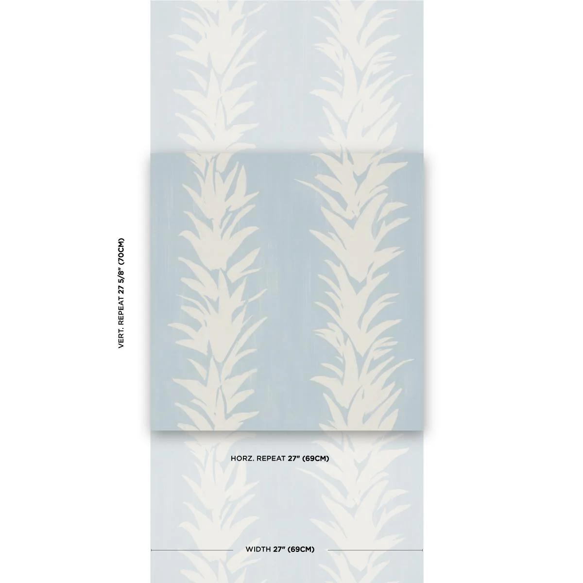 Schumacher X Backdrop White Lotus Soft Blue Wallpaper - Image 2