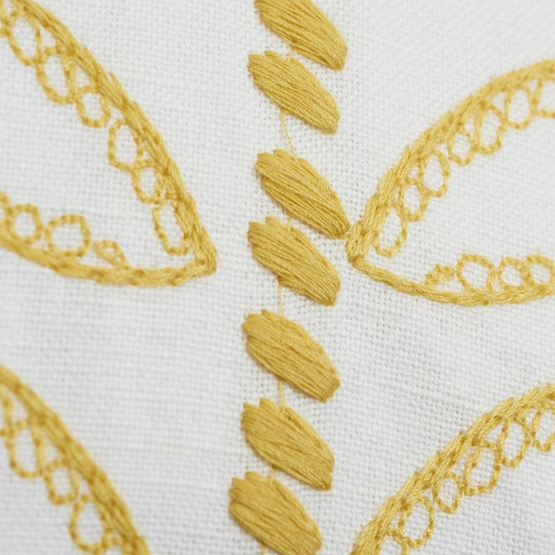 Schumacher Yellow 16" X 11" Camile Embroidery Pillow - Image 3