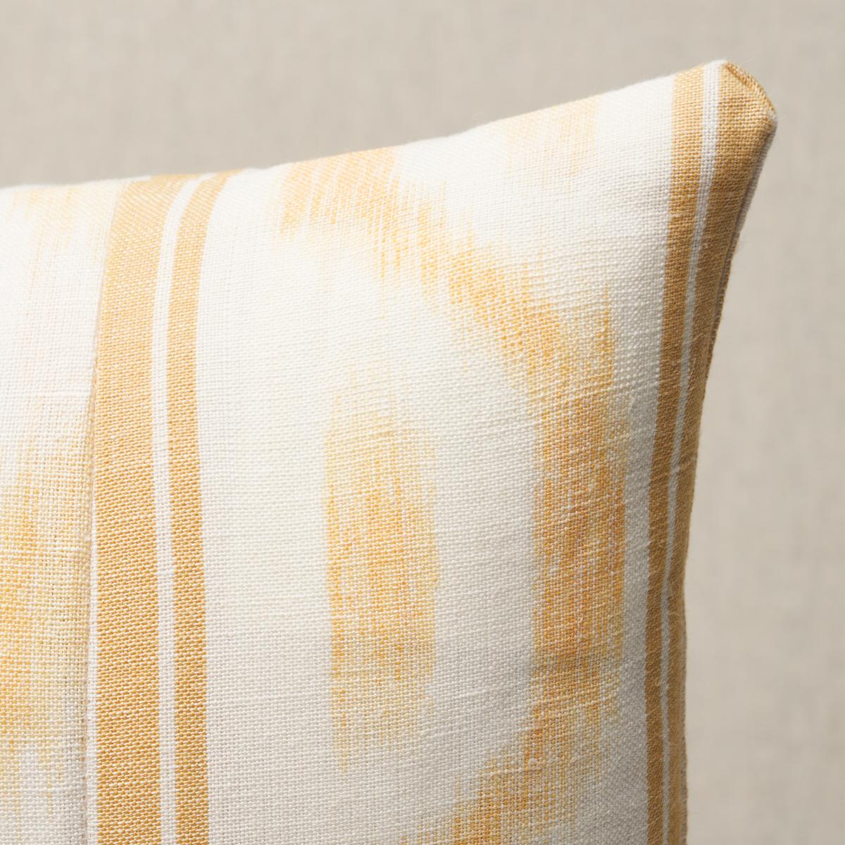 Schumacher Yellow 26" X 15" Santa Monica Ikat Pillow - Image 3