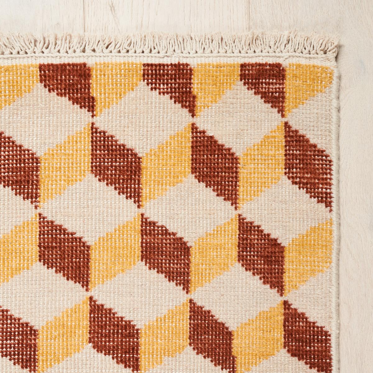 Schumacher Yellow & Red 6' X 4' Pompeii Hand-Knotted Rug