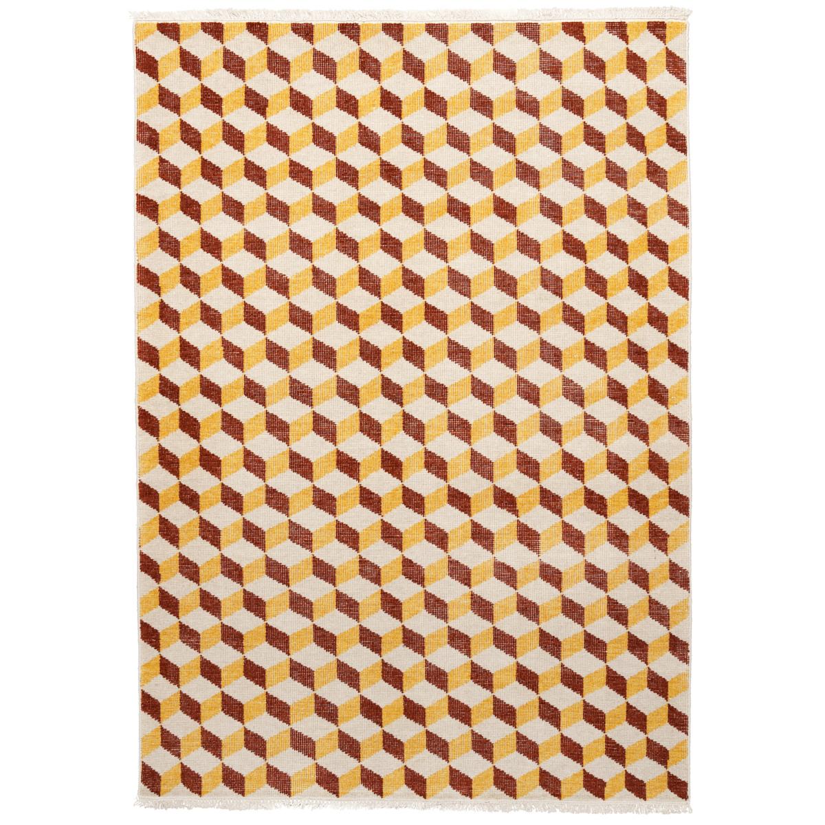 Schumacher Yellow & Red 6' X 4' Pompeii Hand-Knotted Rug - Image 3