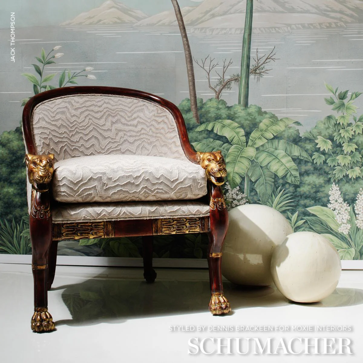 Schumacher Zambezi Velvet Champagne Fabric - Image 6