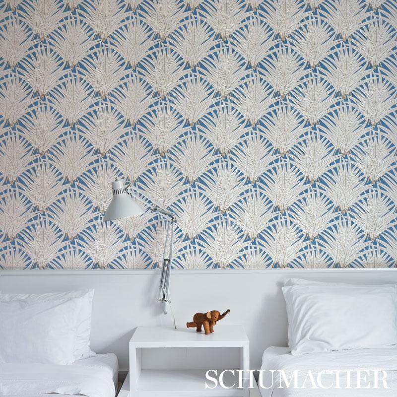 Schumacher Zenada Blue Wallpaper - Image 4