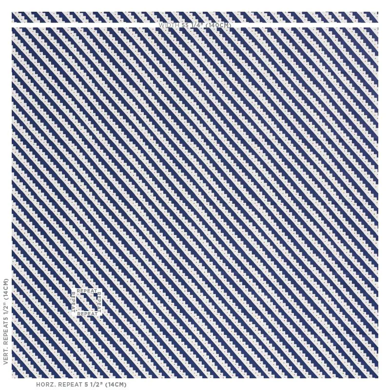 Schumacher Zeppelin Blue Fabric - Image 2