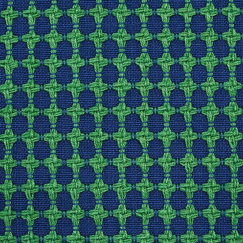 Schumacher Zipster Navy & Green Fabric - Image 3