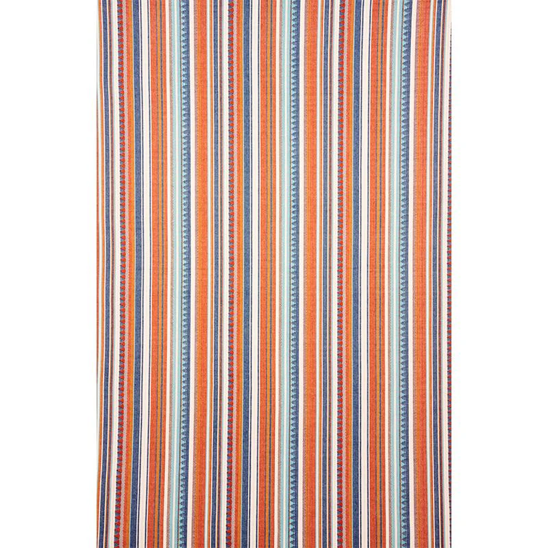 Schumacher Zuni Stripe Blue & Orange Fabric - Image 2