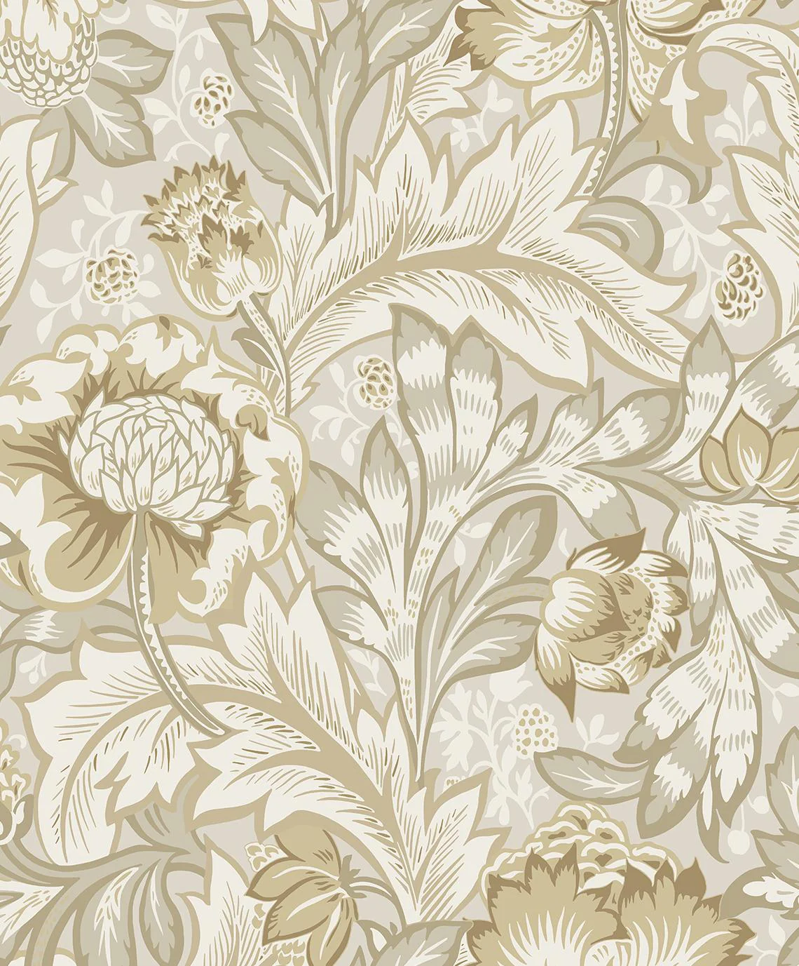 Seabrook Acanthus Garden Warm Neutral Wallpaper - Image 2