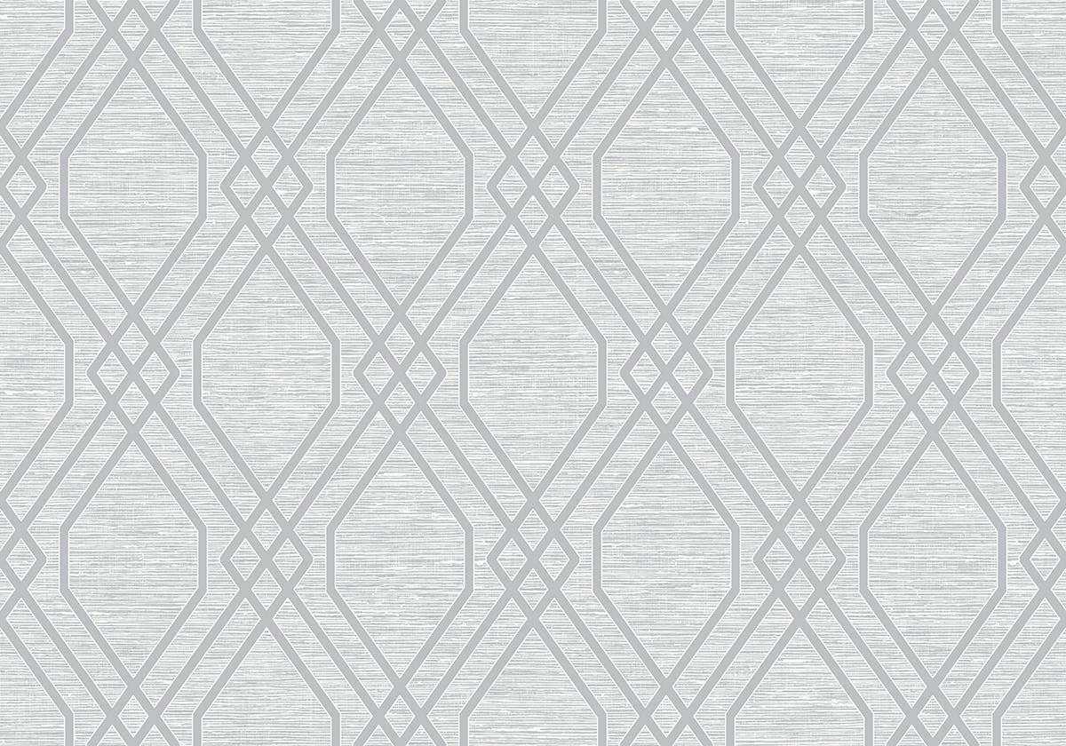 Seabrook Diamond Cork Metallic Silver And White Wallpaper - Image 2