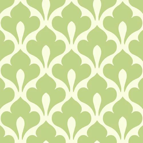 Seabrook Grenada Lime Green And White Wallpaper