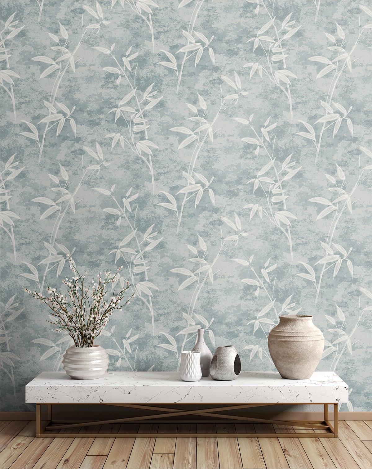 Seabrook Honshu Bamboo Blue Smoke Wallpaper - Image 2