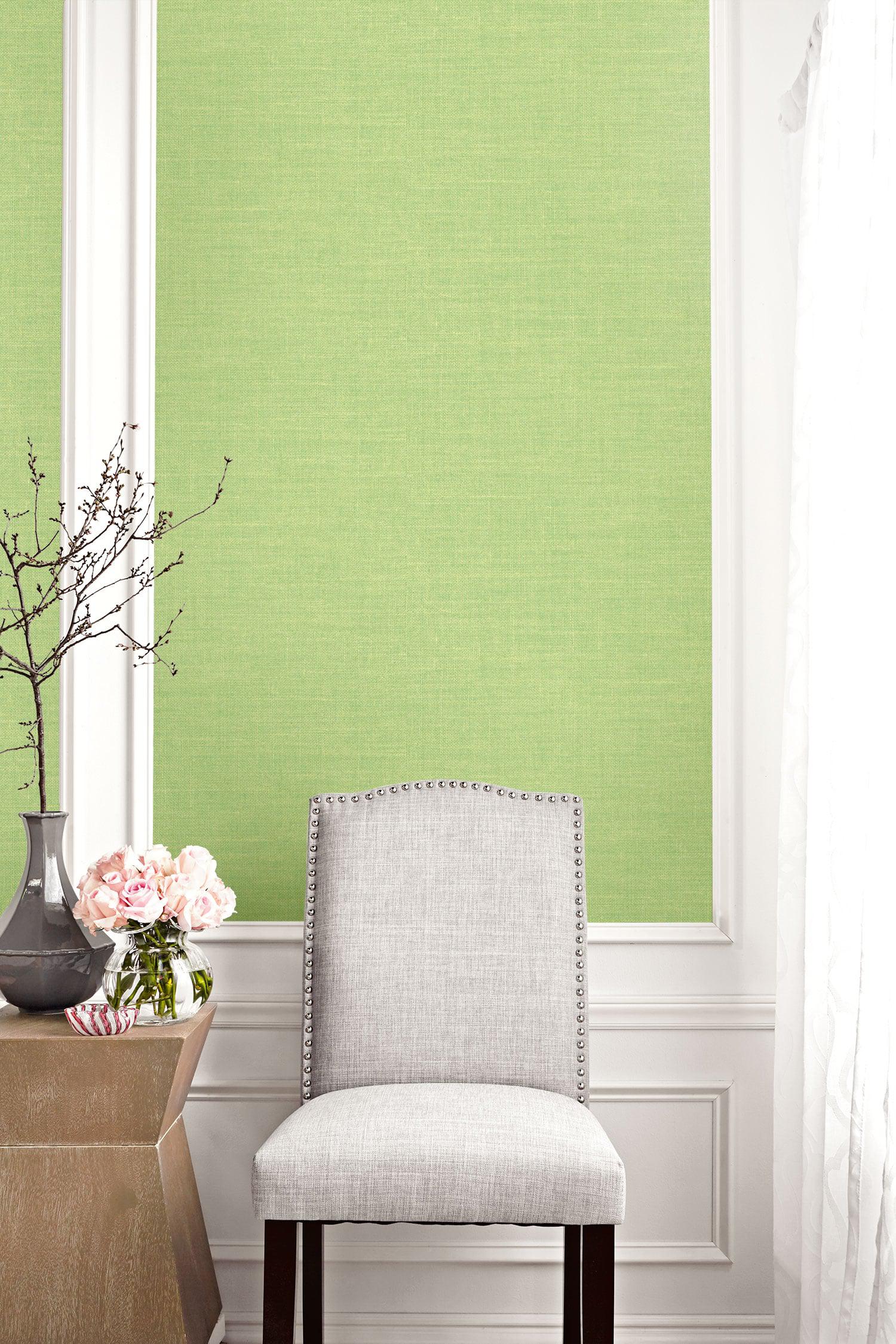 Seabrook Hopsack Embossed Vinyl Green Apple Wallpaper - Image 2