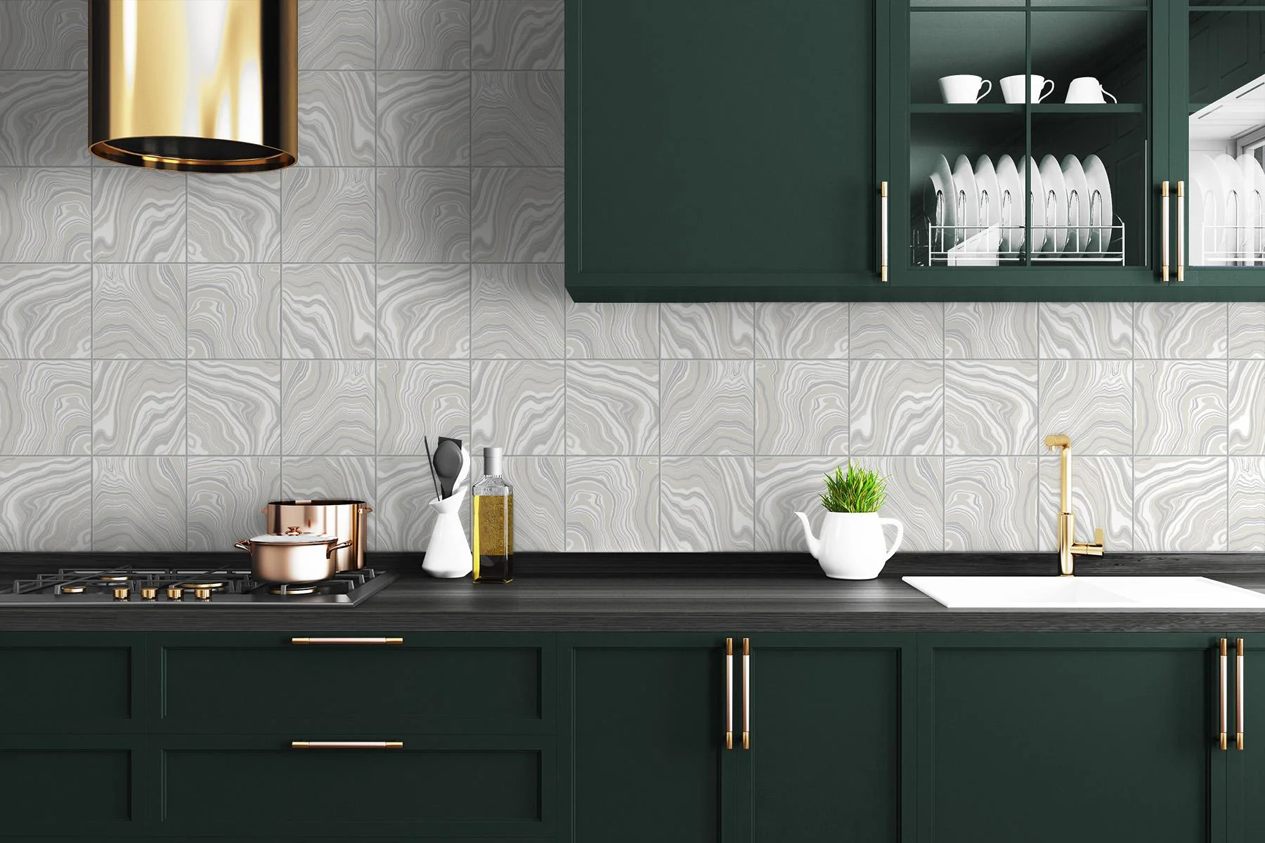 Seabrook Marbled Tile Quartz Wallpaper - Image 2