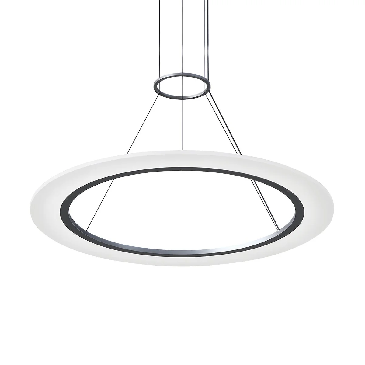 Sonneman Arctic Rings Bright Satin Aluminum 30.5W X 0.5H Pendant