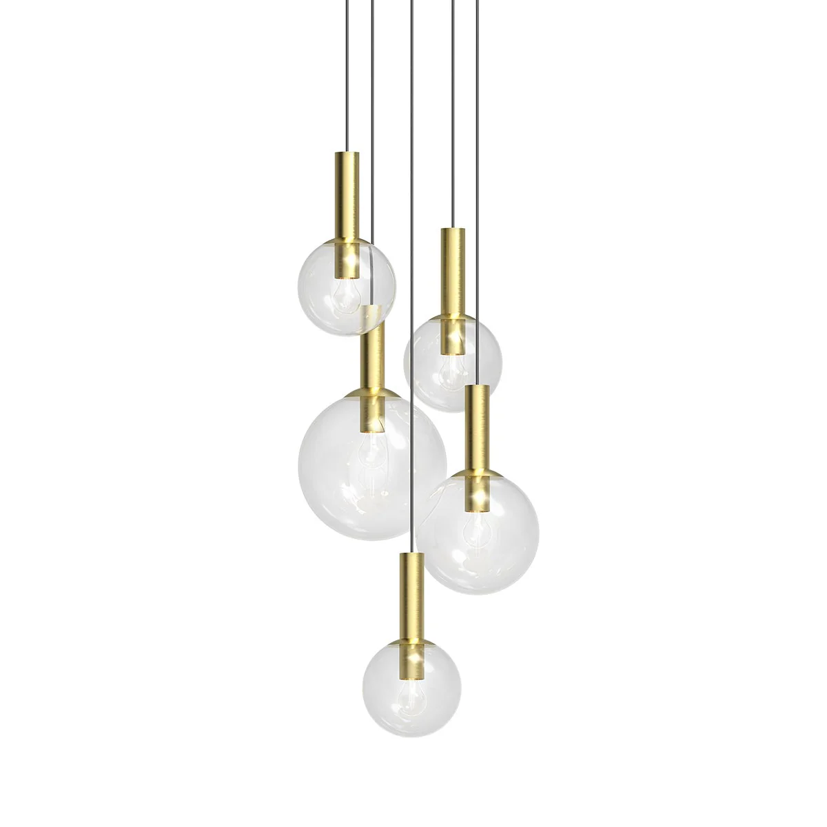 Sonneman Bubbles Satin Brass 26W X 22H Pendant