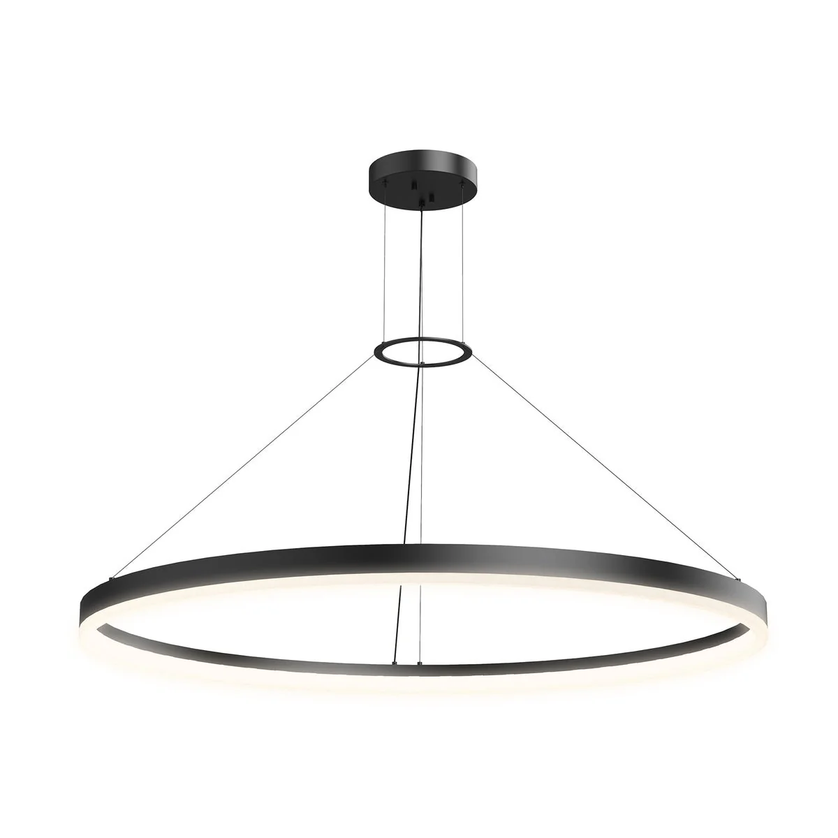 Sonneman Corona Satin Black 48W X 2.5H Pendant