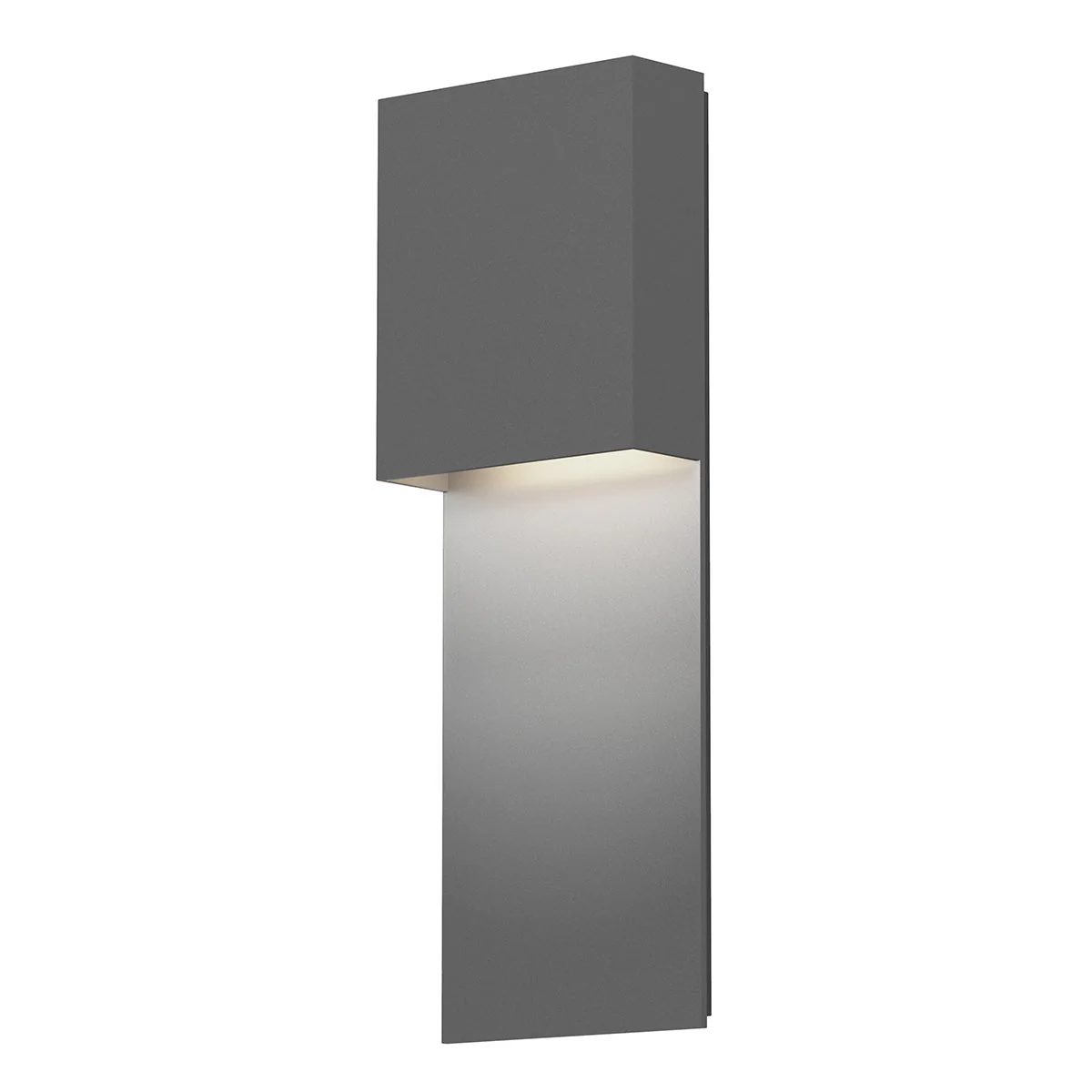 Sonneman Flat Box Textured Gray 6W X 17H Wall Sconce