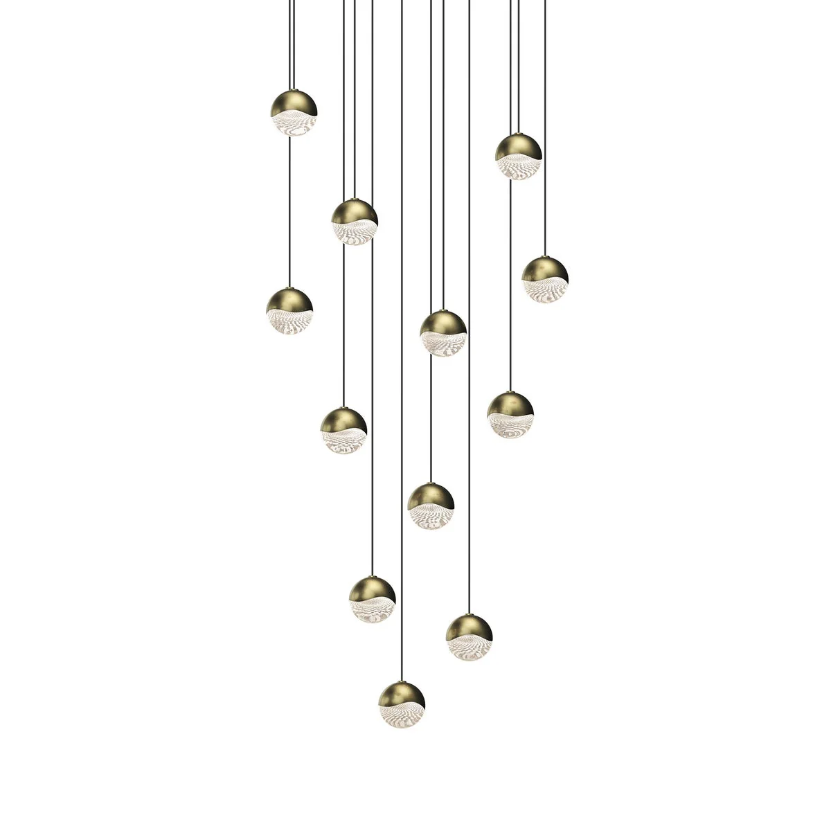 Sonneman Grapes Brass 15.5W X 2.5H Pendant