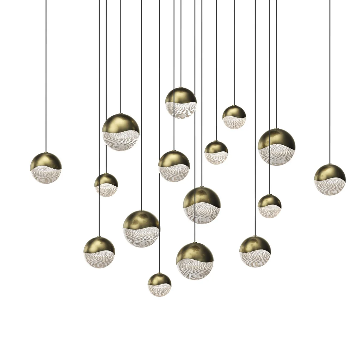 Sonneman Grapes Brass 23.75W X 23.75L X 3.75H Pendant